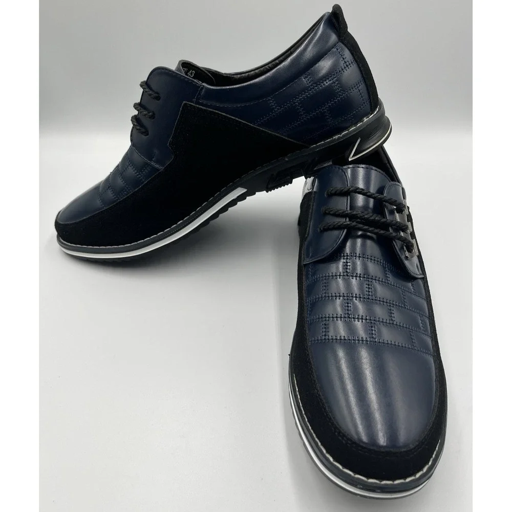 Gatsby Mens Black Blue Oxford Shoes Size 9.5 Modern Dress Casual Lace Up Derby
